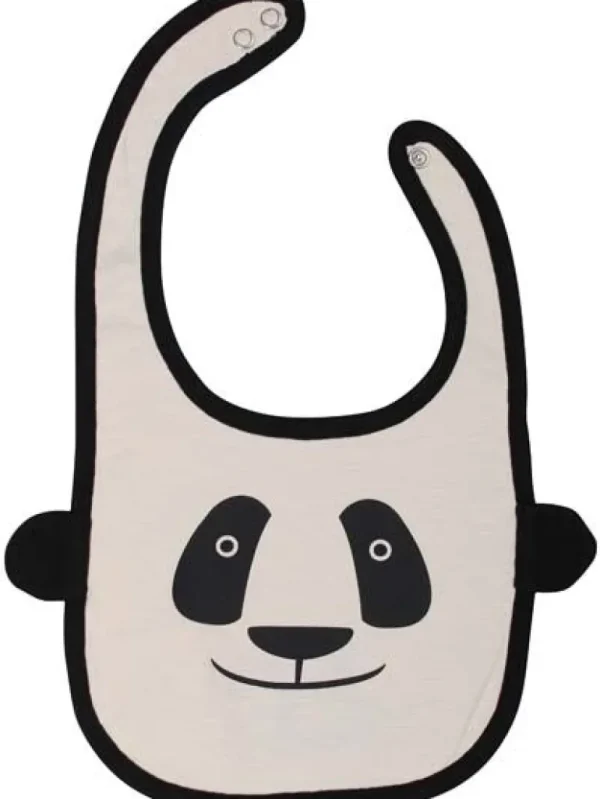 Danefæ Baby Bib Black/Lt Beige PANDA | Hagesmække