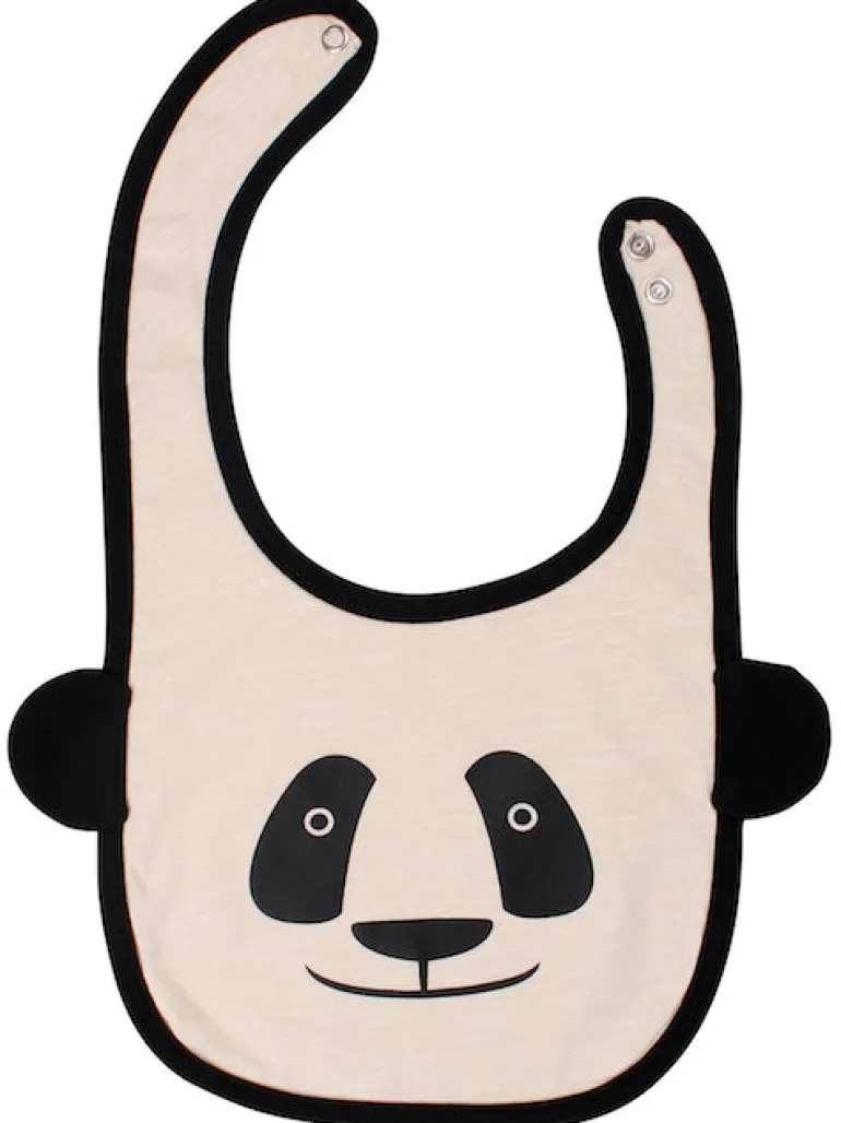 Danefæ Baby Bib Black/Putty PANDA | Hagesmække