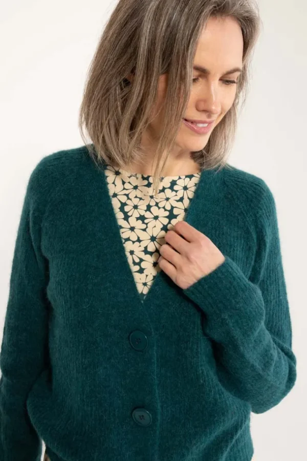 Danefæ Danadorable Alpaca Cardigan Dark Slate | Dame Cardigan | Strik