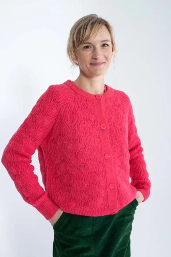 Danefæ Danadventure Wool Cardigan Power Pink | Dame Cardigan | Strik