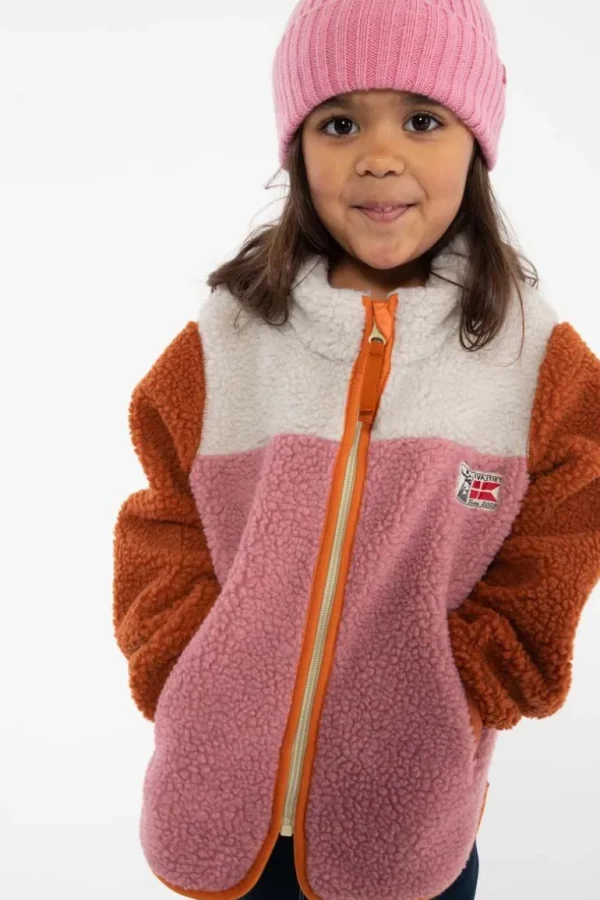 Danefæ Danebaever Fleece Jacket Rust/Lt Beige/Old Rose | Børn Fleece