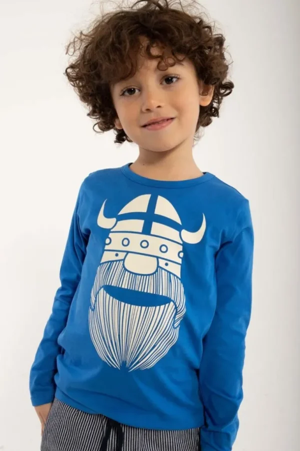 Danefæ Danebasic Longsleeve Blue ERIK | Børn Bluser