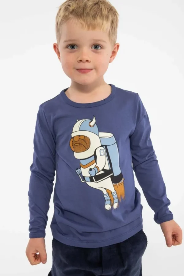 Danefæ Danebasic Longsleeve Grey Marine JETPACK VIKING | Børn Bluser