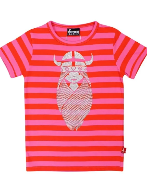 Danefæ Danebasic SS Bright Red/Super Pink FREJA | Børn T-shirts