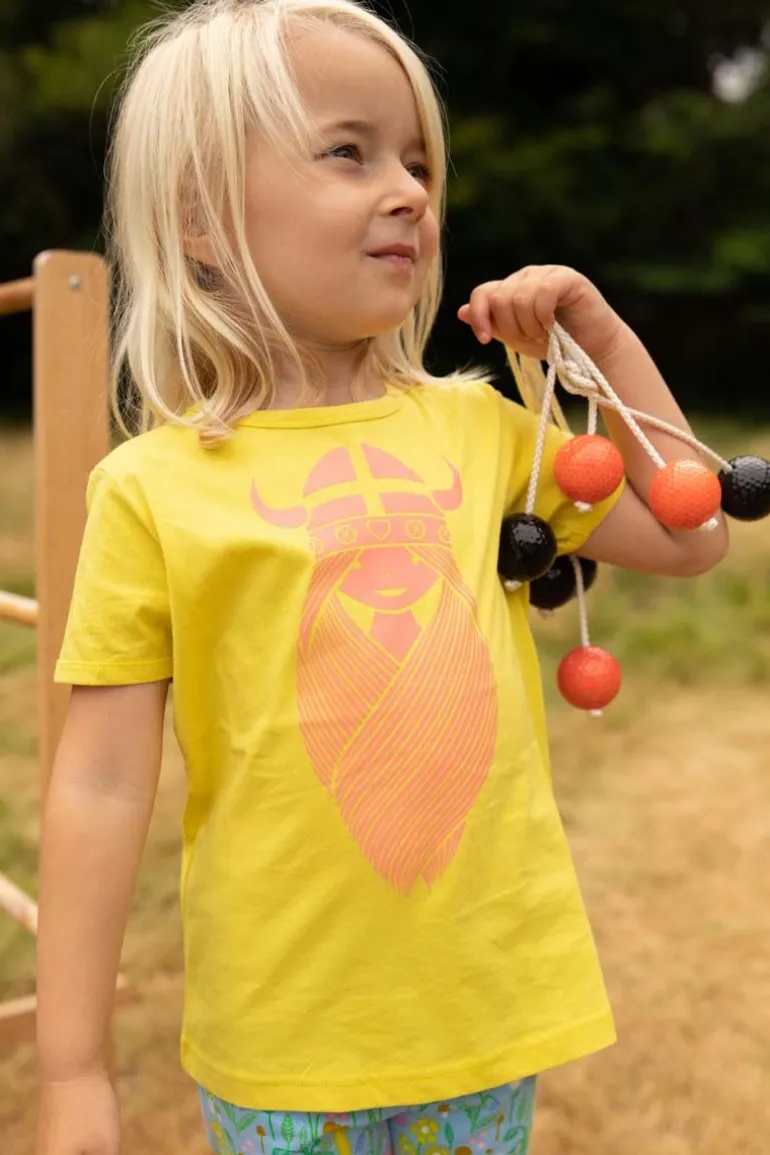 Danefæ Danebasic SS Faded Yellow FREJA | Børn T-shirts