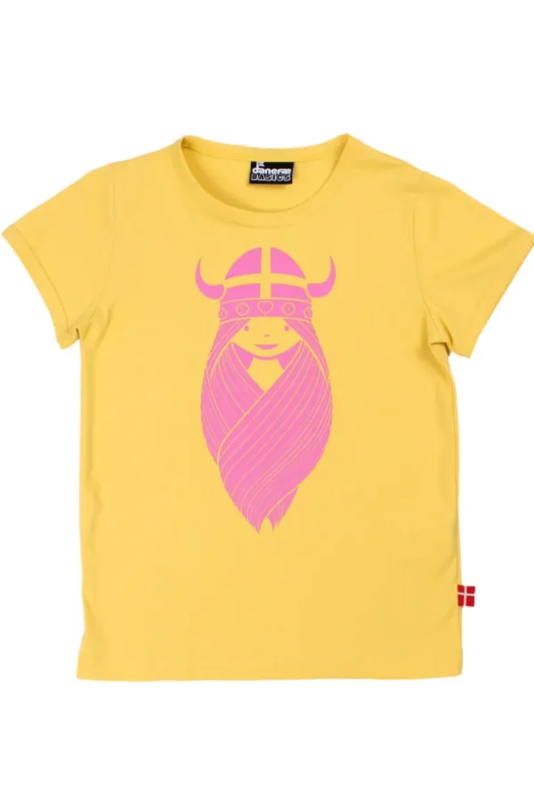 Danefæ Danebasic SS Faded Yellow FREJA (Super Pink) | Børn T-shirts