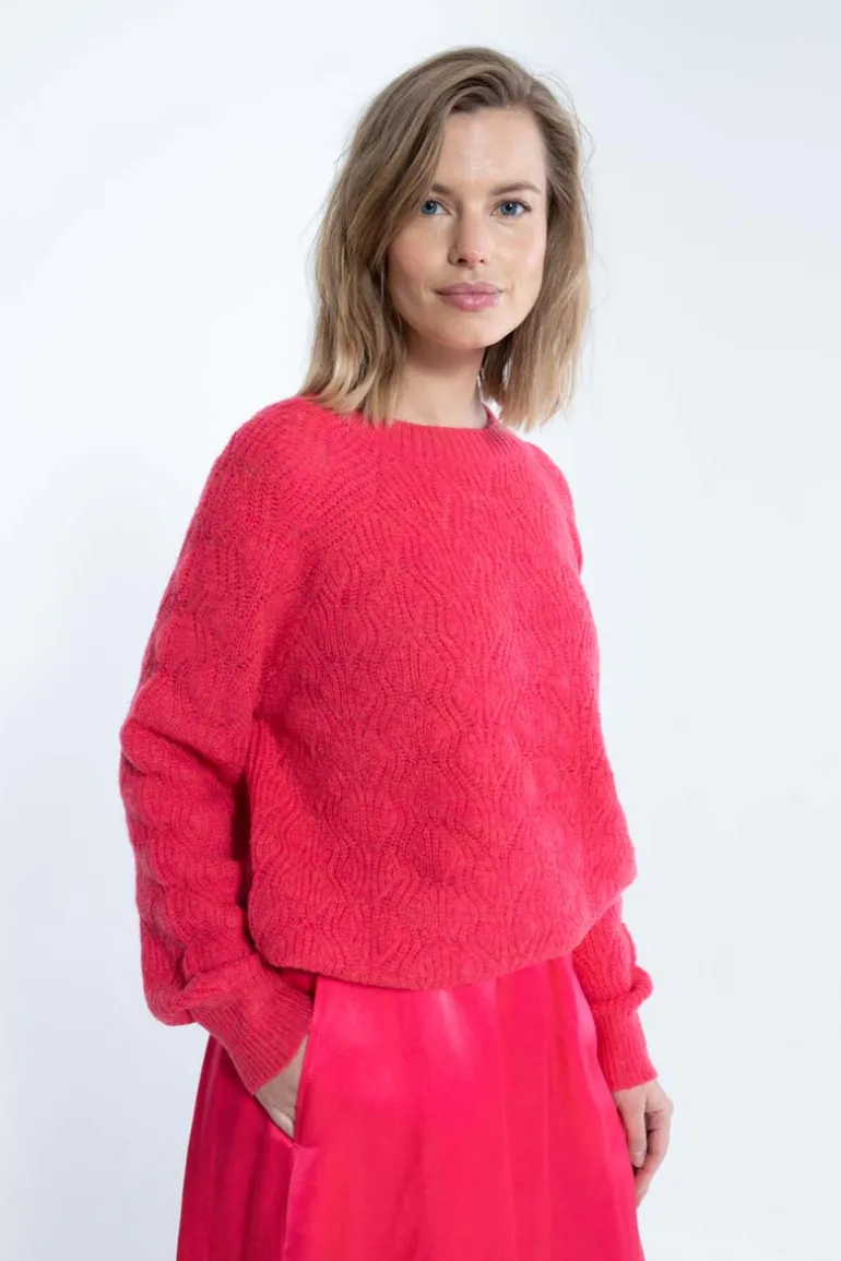 Danefæ Danebirdie Wool Sweater Power Pink | Dame Strik