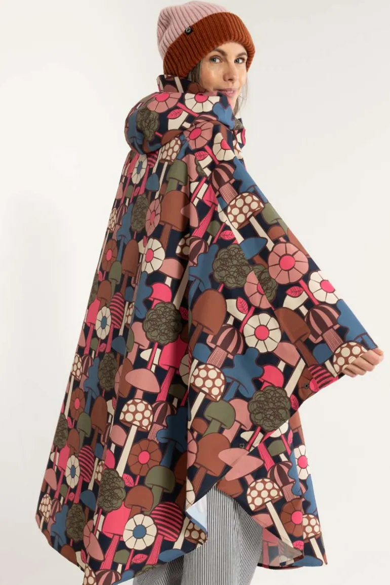 Danefæ Danebodil Rainponcho Dk Navy MYKOLOGI | Dame Regnfrakker