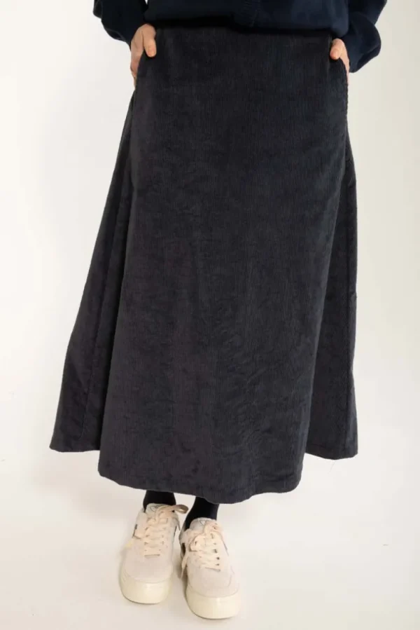 Danefæ Danebrava Cord Stretch Skirt Dark Navy | Dame Nederdele