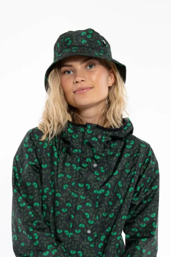 Danefæ Danebucket Rain Hat Black/khaki FLEURIE | Dame Huer