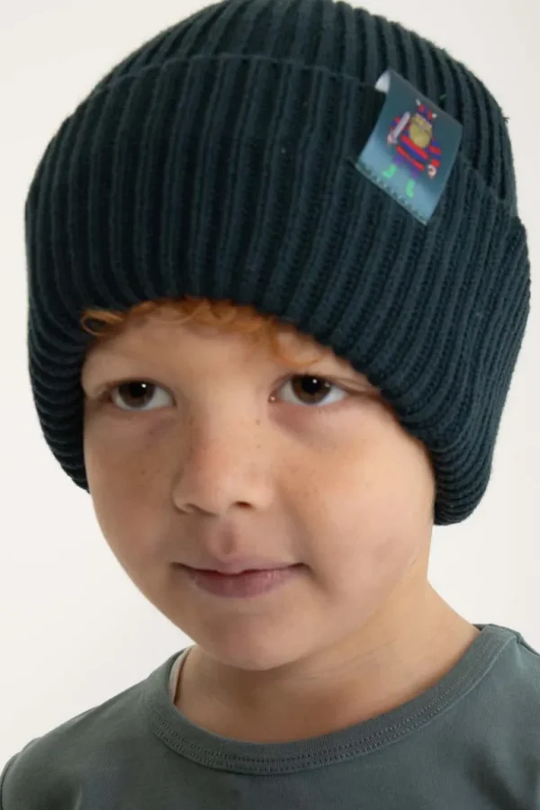 Danefæ Daneby Cotton Beanie Dark Slate | Børn Vanter Og Huer
