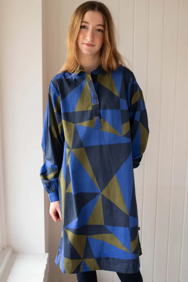 Danefæ Danecarnation Poplin Dress Deep Blue TRIANGULATE | Dame Kjoler