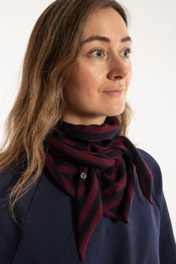 Danefæ Danechic Merino Scarf - Navy/Dk Bdx | Dame Tørklæder