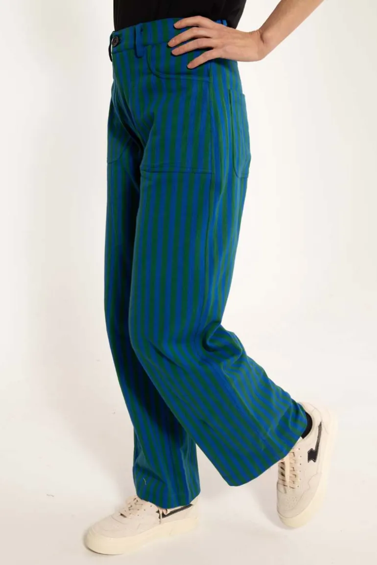 Danefæ Danedaisy Light Canvas Pants Dark Pine/Deep Blue | Dame Bukser
