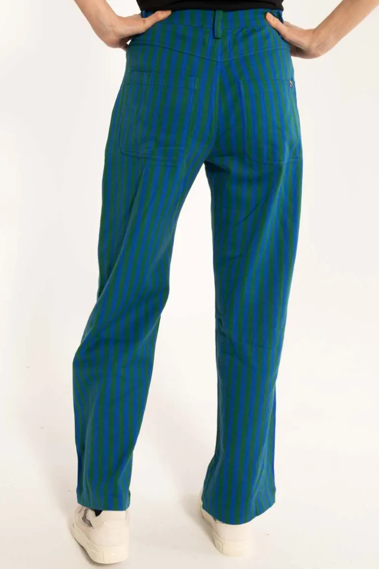 Danefæ Danedaisy Light Canvas Pants Dark Pine/Deep Blue | Dame Bukser