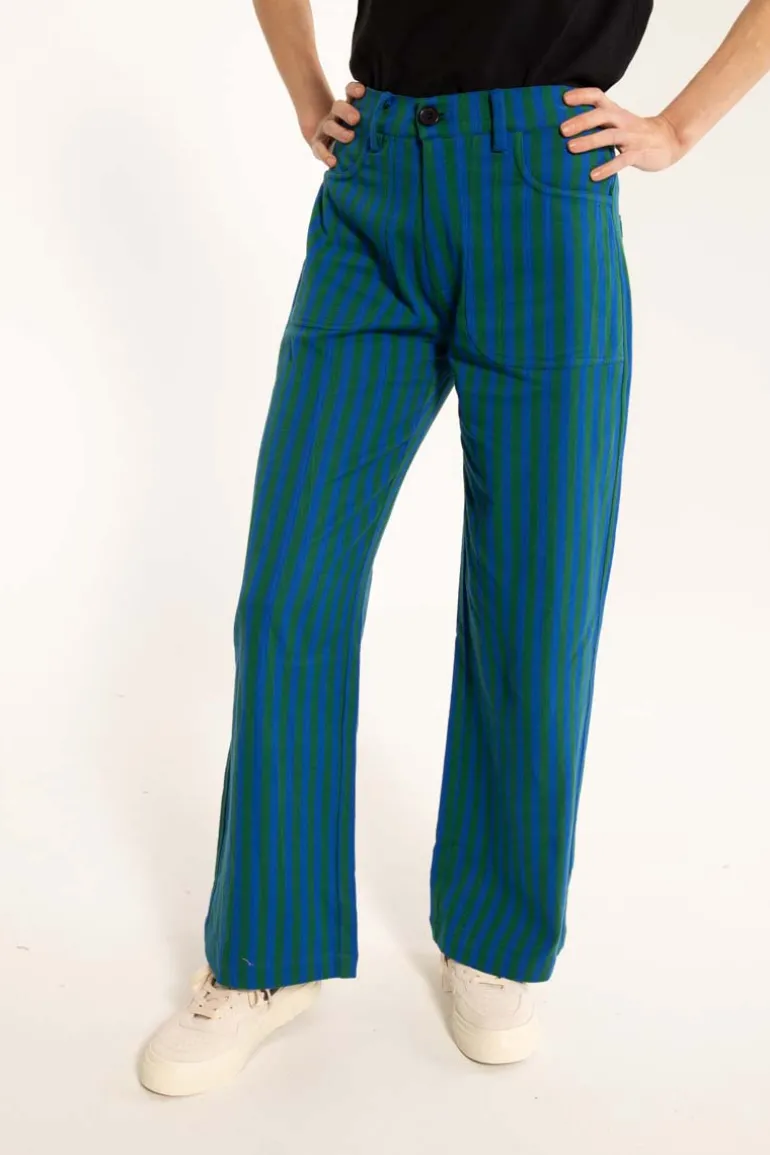 Danefæ Danedaisy Light Canvas Pants Dark Pine/Deep Blue | Dame Bukser