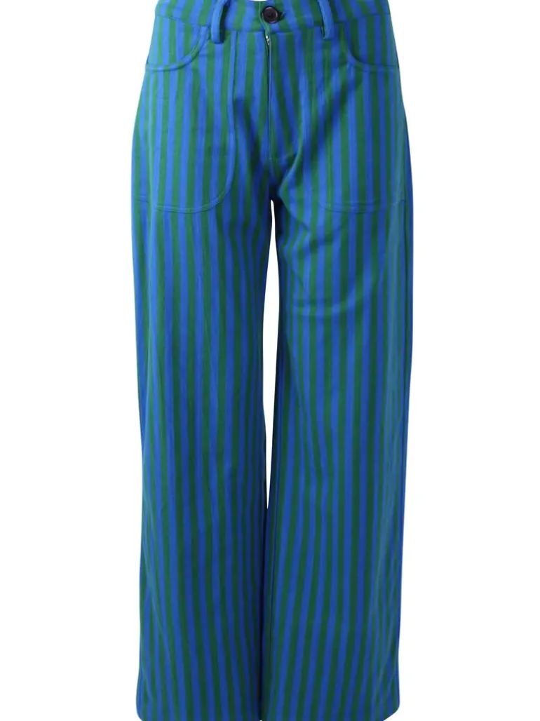 Danefæ Danedaisy Light Canvas Pants Dark Pine/Deep Blue | Dame Bukser