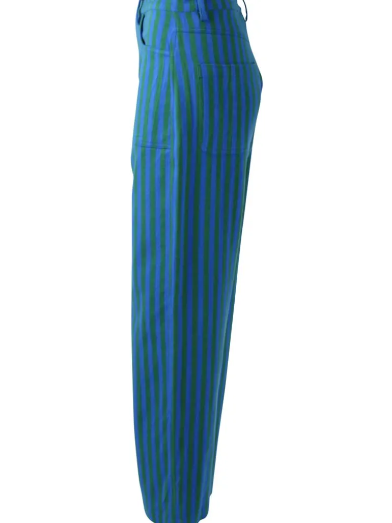 Danefæ Danedaisy Light Canvas Pants Dark Pine/Deep Blue | Dame Bukser