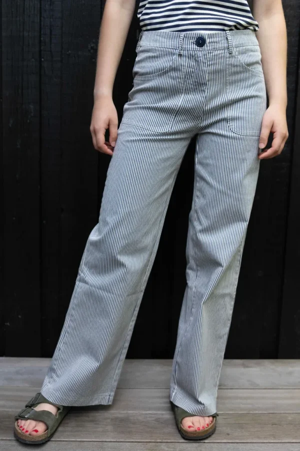 Danefæ Danedaisy Stretch Canvas Pants Dk Navy/Chalk | Dame Bukser