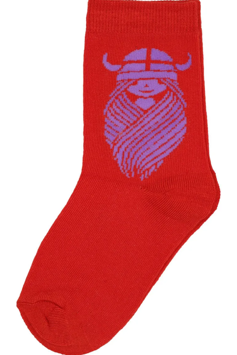 Danefæ Danedanmark Ladies Socks Bright Red FREJA | Dame Strømper