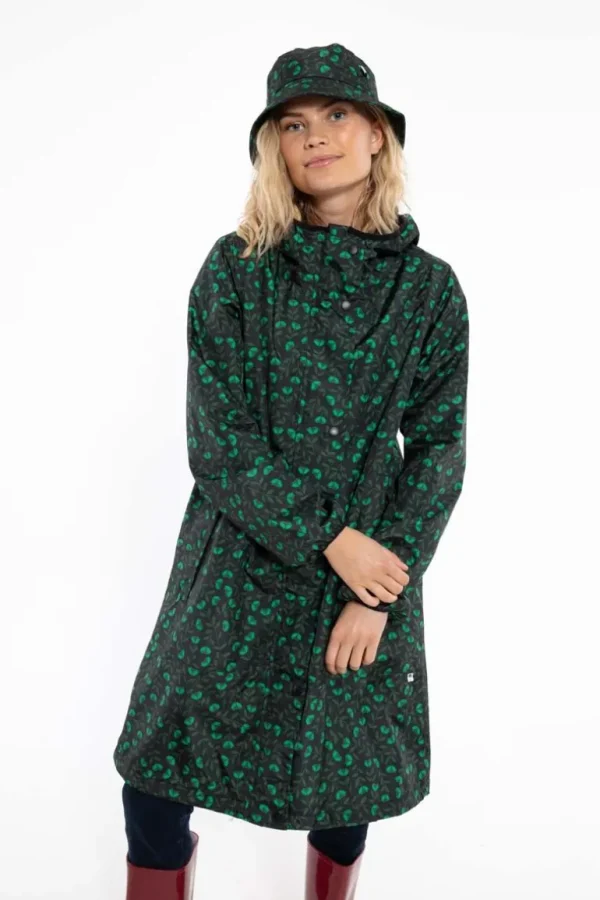 Danefæ Danedith Rainjacket Black/khaki Fleurie | Dame Regnfrakker