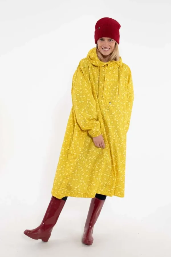 Danefæ Danedream Drops Rain Poncho Dark Yellow FLEURIE | Dame Regnfrakker