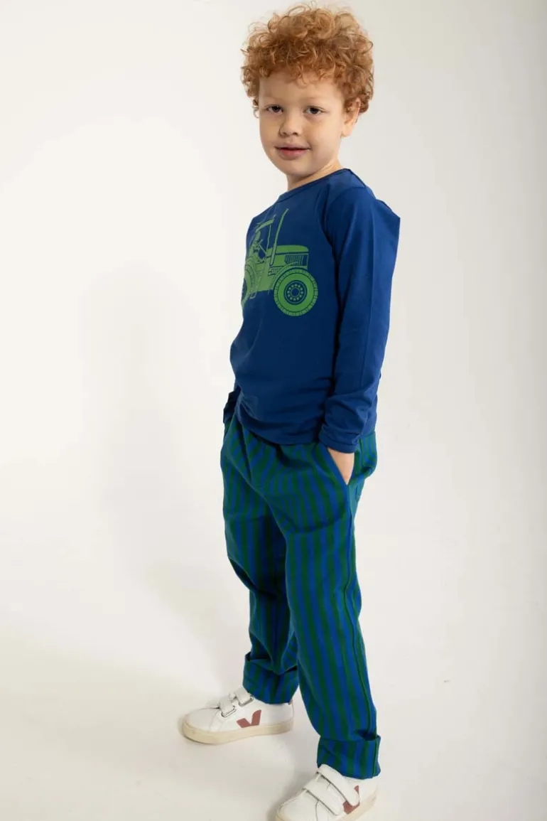 Danefæ Danefrede Stretch Canvas Pants Deep Blue/Dark Pine | Børn Bukser