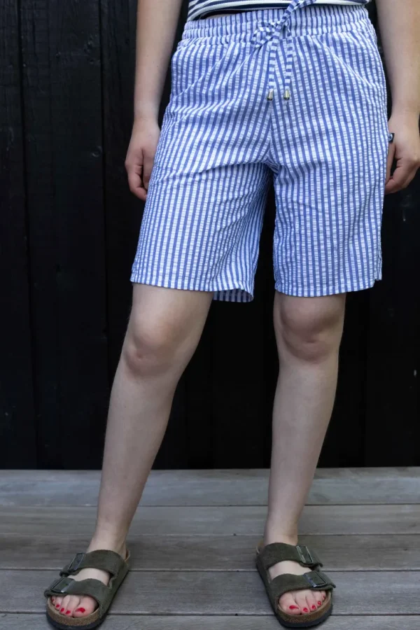 Danefæ Danegames Searsucker Shorts Dk Navy/Chalk | Dame Shorts