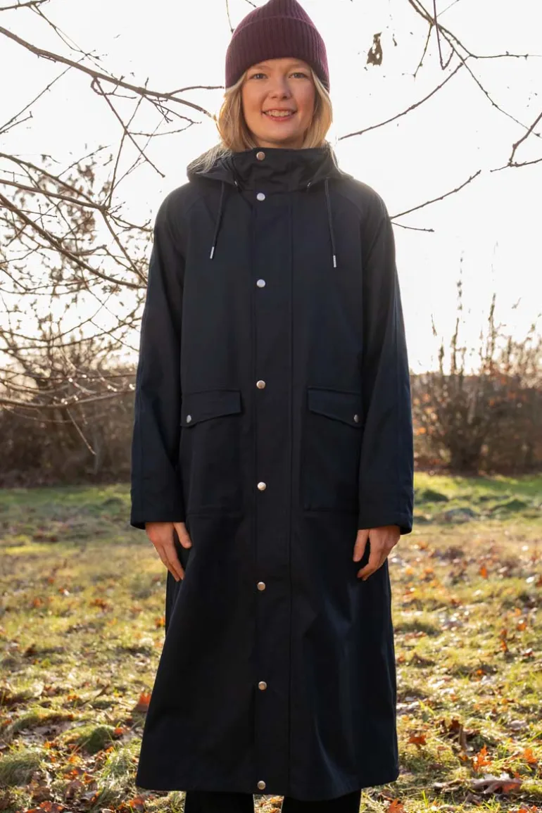 Danefæ Danegarden Raincoat Dark Navy | Dame Regnfrakker
