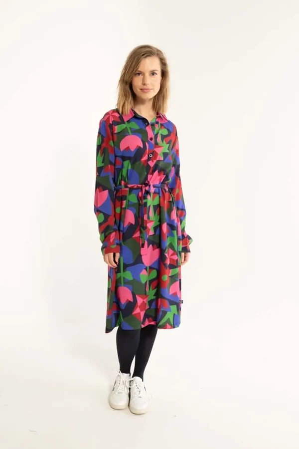 Danefæ Daneheritage Viscose Dress Dark Navy GEOFLEUR | Dame Kjoler