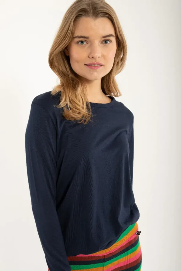 Danefæ Danejubii LS Modal Tee Dk Navy | Dame Bluser