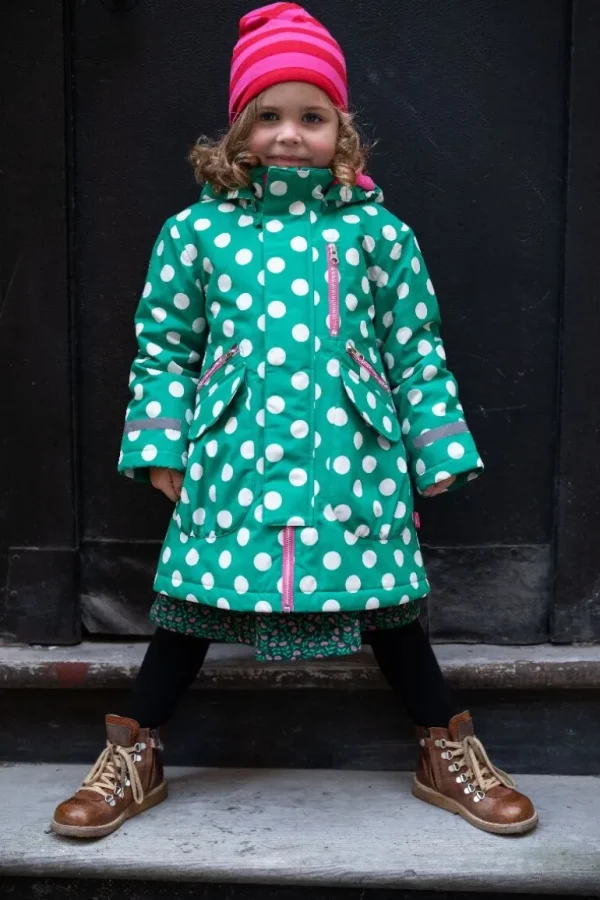 Danefæ Danekirstine Winter Jacket Green/chalk DOTS | Børn Vinterjakker