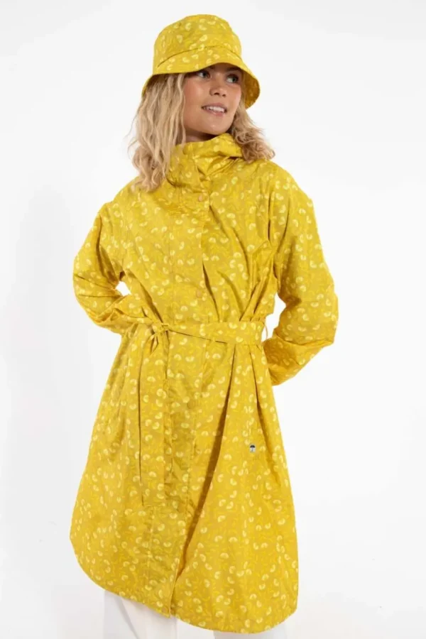 Danefæ Danelisabeth Raincoat Dark Yellow FLEURIE | Dame Regnfrakker
