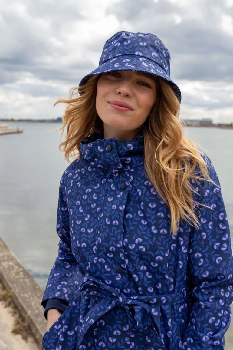 Danefæ Danelisabeth Raincoat Navy/Lilac FLEURIE | Dame Regnfrakker