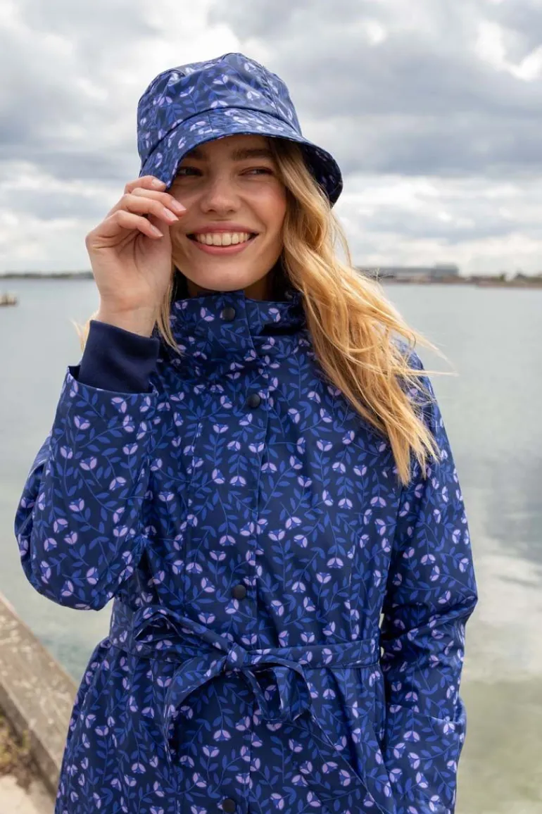 Danefæ Danelisabeth Raincoat Navy/Lilac FLEURIE | Dame Regnfrakker