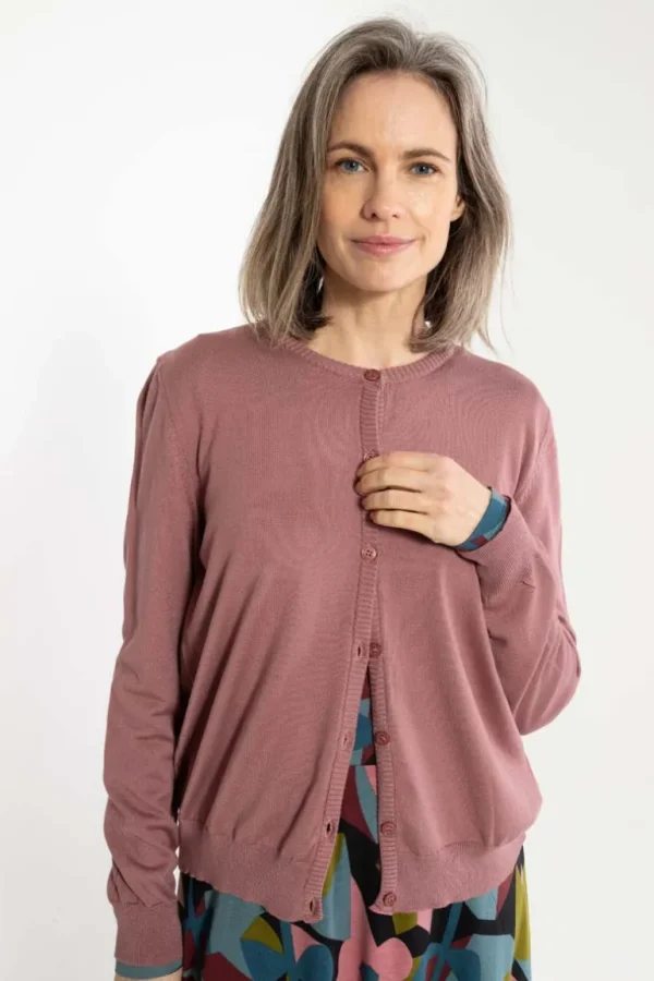Danefæ Danelunch Viscose Cardigan Antique Rose | Dame Cardigan | Strik