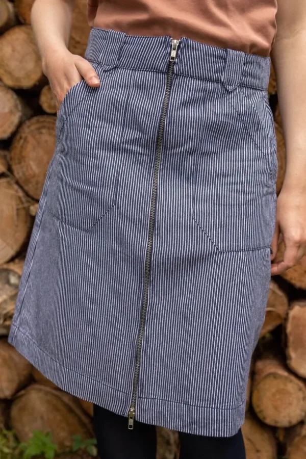 Danefæ Danemadelaine Denim Skirt Milkboy Stripe | Dame Nederdele