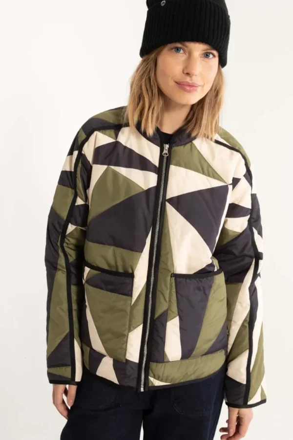 Danefæ Danemaple Thermo Jacket Olive/Black/Light Beige | Dame Termotøj