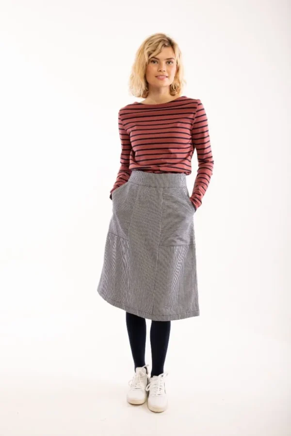 Danefæ Danemaren Denim Skirt Milkboy Stripe | Dame Nederdele