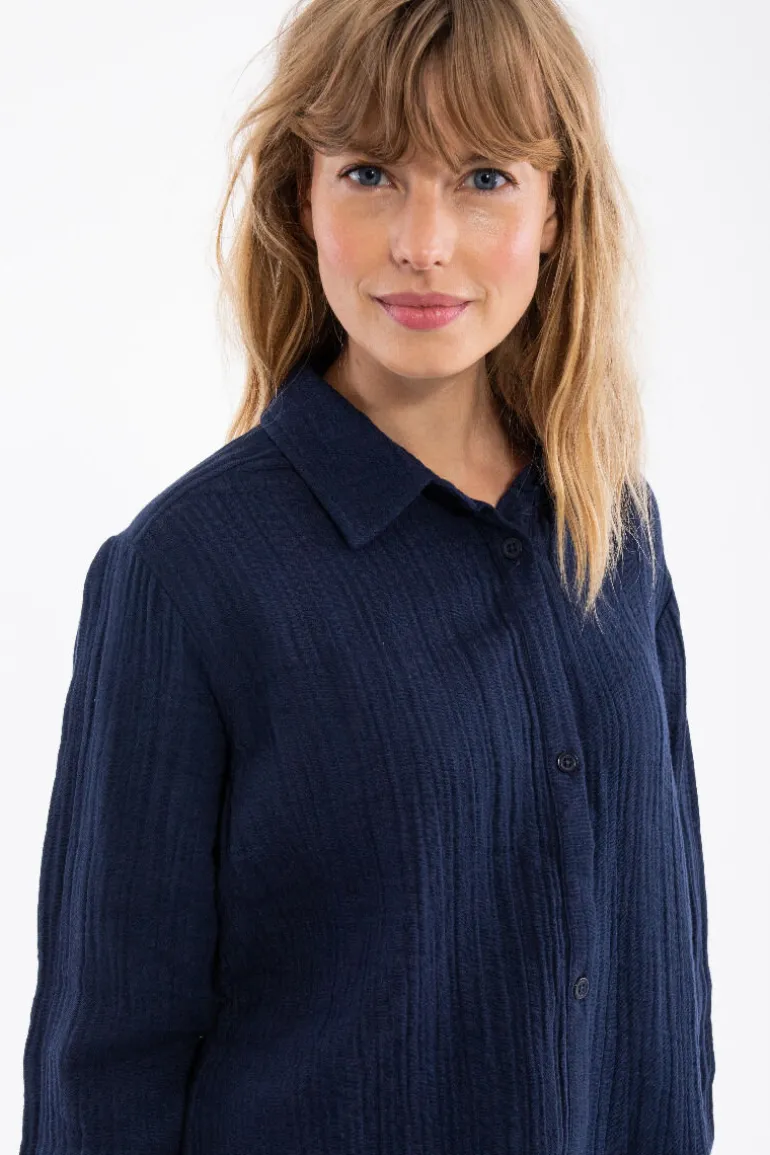 Danefæ Danenovember Heavy Cloth Shirt Dark Navy | Dame Skjorter