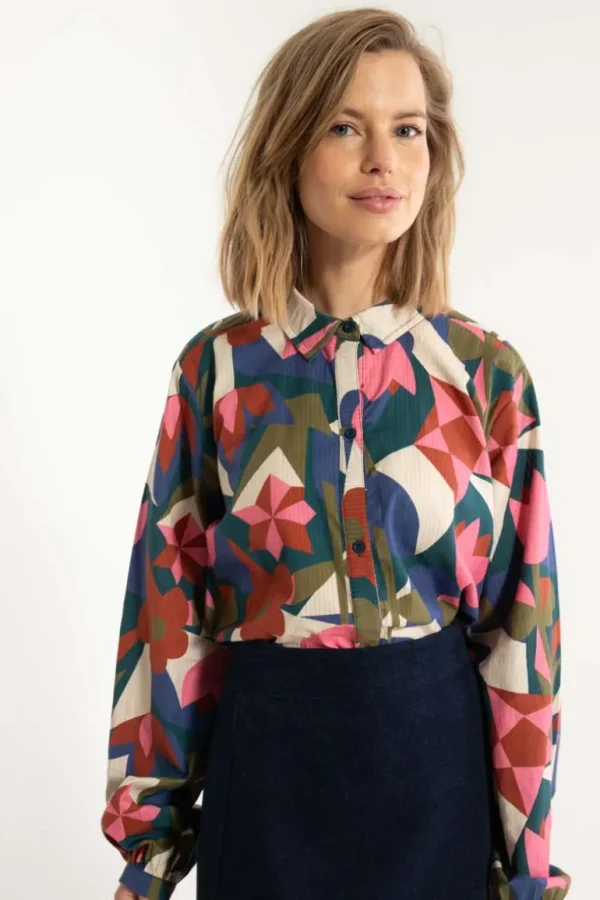 Danefæ Danenovember Searsucker Shirt Dark Slate GEOFLEUR | Dame Skjorter