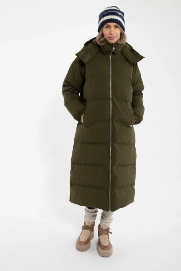Danefæ Danepuffin Down Winter Coat Warm Khaki | Dame Vinterfrakker