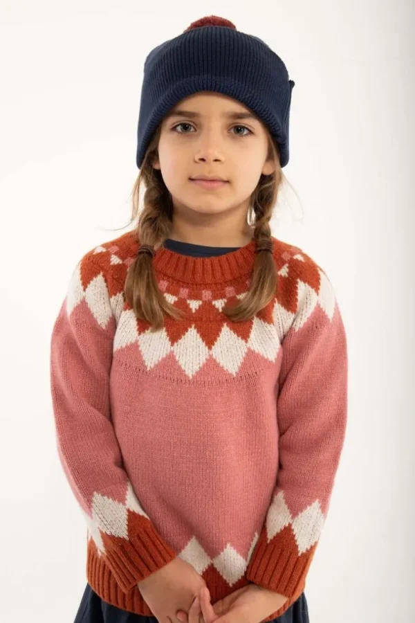 Danefæ Danepulk Sweater Old Rose/Brick/Chalk | Børn Uld | Strik