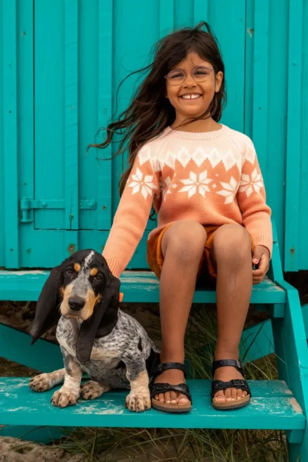 Danefæ Danepulk Sweater Rose Beige/Offwhite | Børn Uld