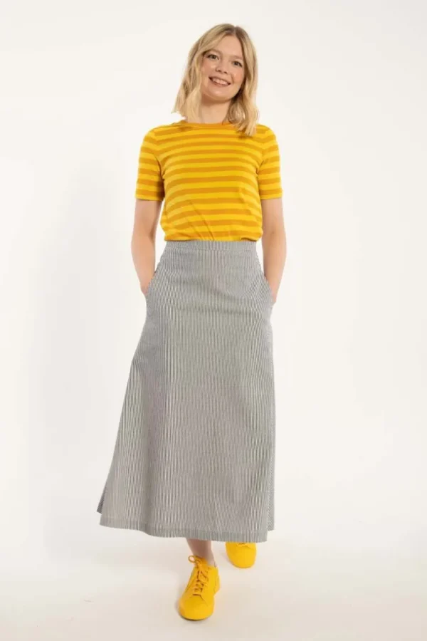 Danefæ Daneradisse Light Canvas Skirt Milkboy Stripe | Dame Nederdele
