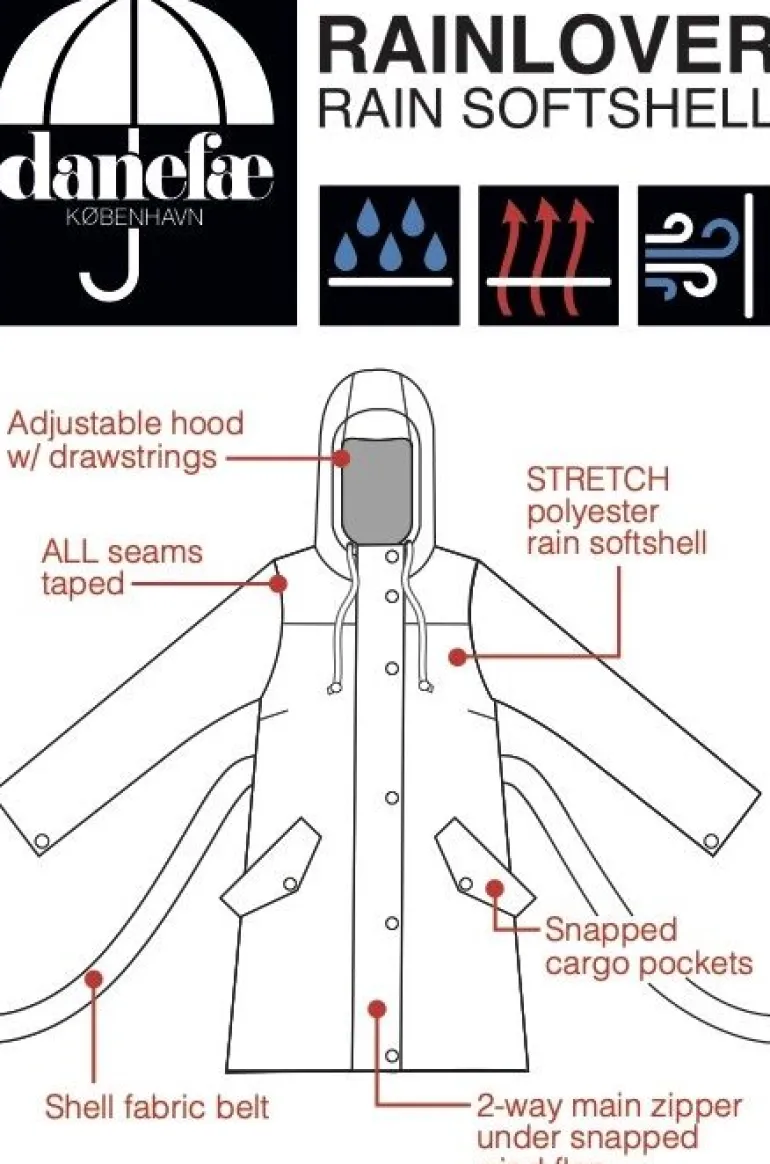 Danefæ Danerainlover Raincoat Dark Red | Dame Regnfrakker