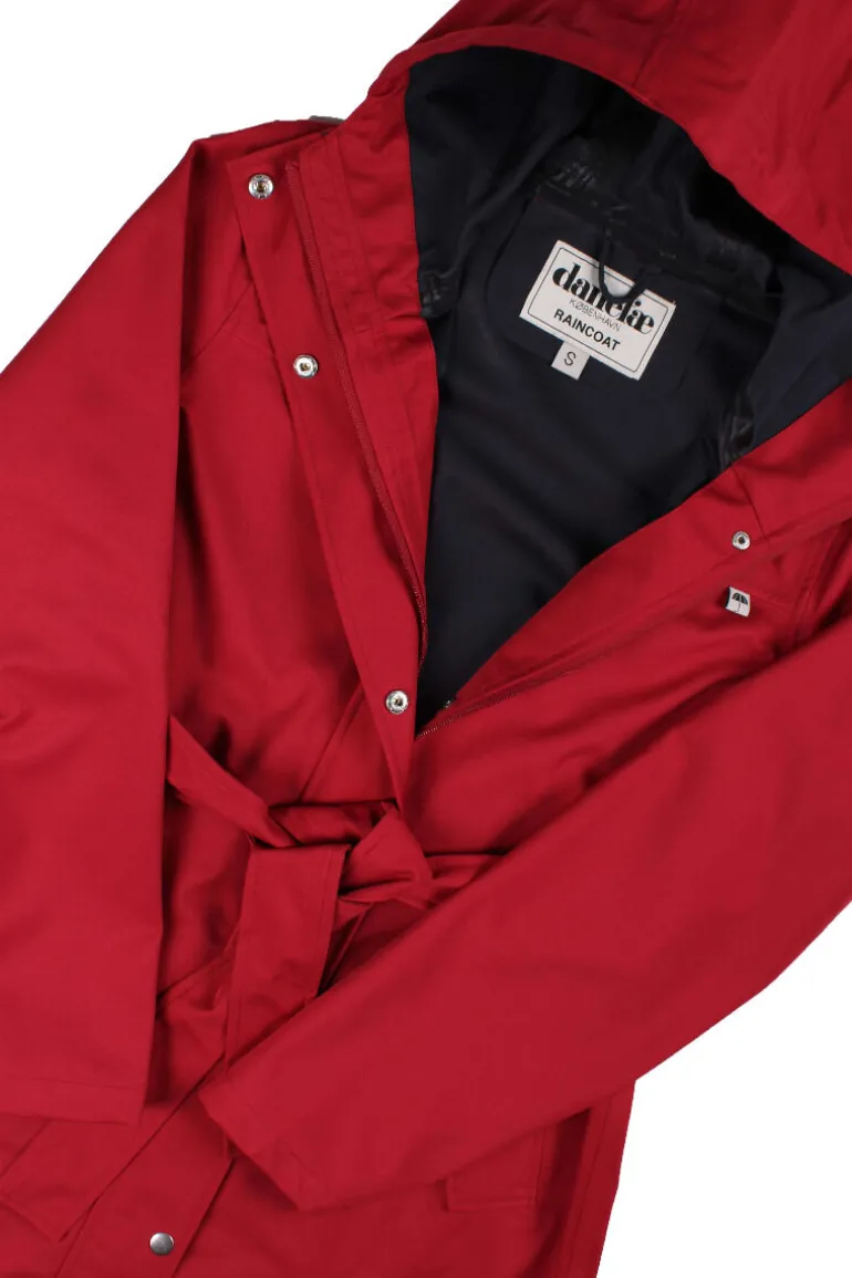 Danefæ Danerainlover Raincoat Dark Red | Dame Regnfrakker