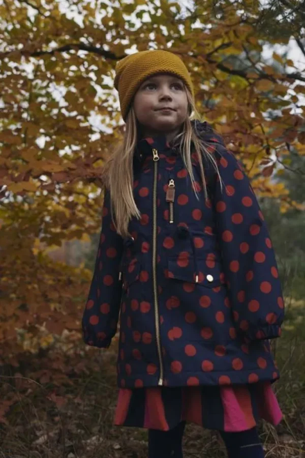 Danefæ Danerose Winter Jacket Dark Navy/Dark Rust DOTS | Børn Vinterjakker