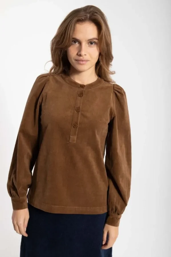 Danefæ Danesanna Cord Stretch Shirt Brown Beige | Dame Skjorter