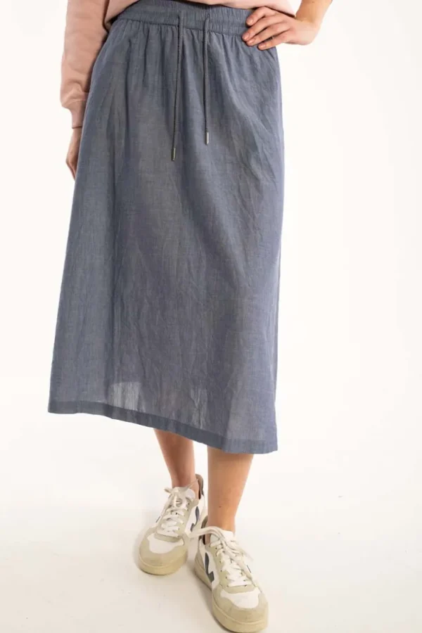 Danefæ Danespresso Chambrey Skirt - Denim blue | Dame Nederdele